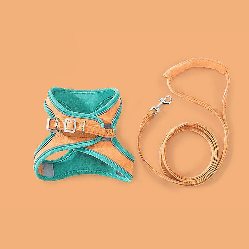 Cat Harness & Leash Set Padded Polyester Reflective Stripes