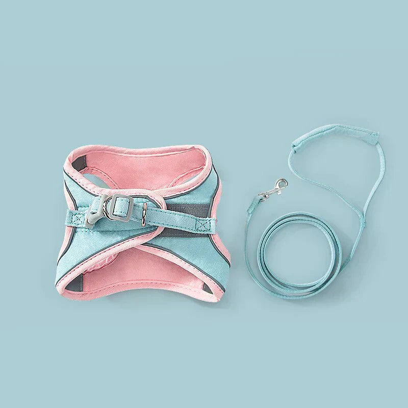 Cat Harness & Leash Soft Padded Reflective Stripes