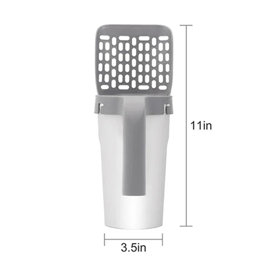 Cat Litter Scoop 2-In-1 Integrated Bin Odor-Sealing Biodegradable Bags