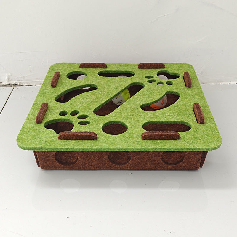 Cat Puzzle Toy Soft Felt & Paw-Safe Openings