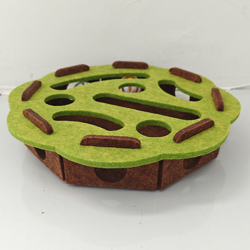 Cat Puzzle Toy Soft Felt & Paw-Safe Openings