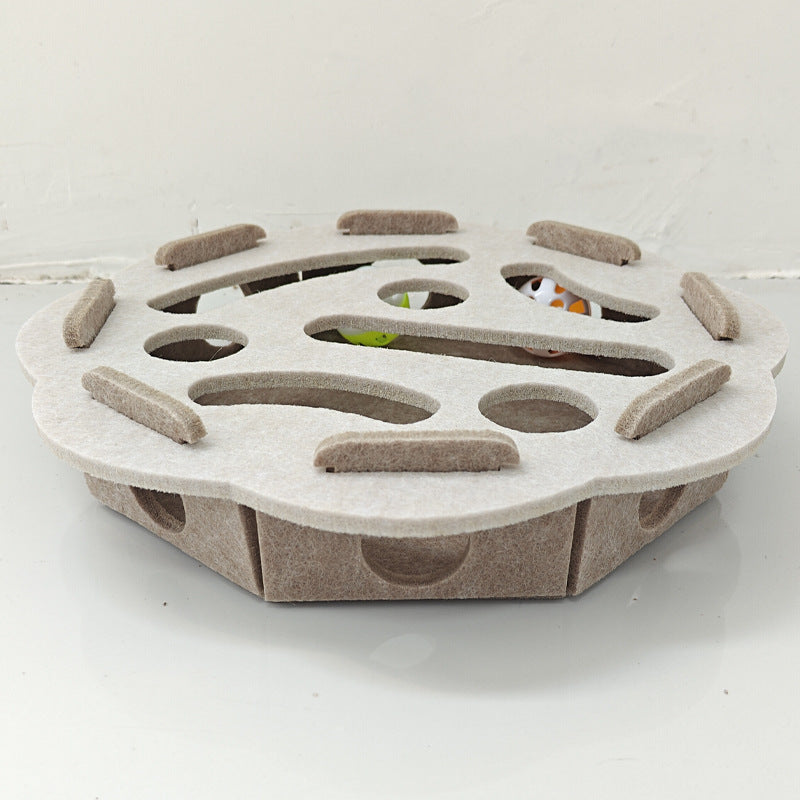 Cat Puzzle Toy Soft Felt & Paw-Safe Openings