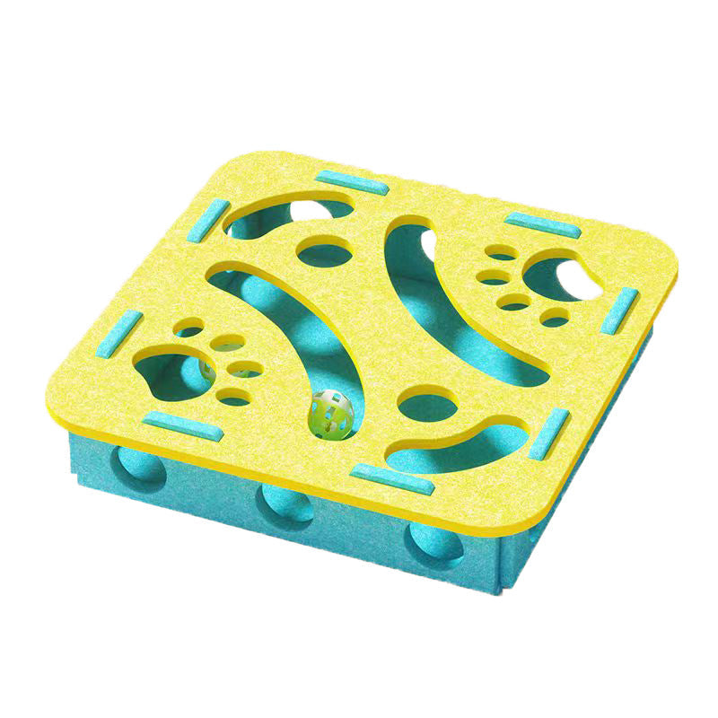 Cat Puzzle Toy Soft Felt & Paw-Safe Openings