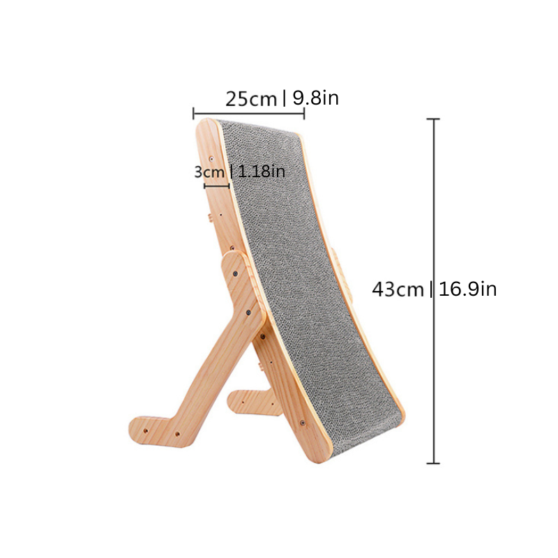 Cat Scratching Bed Wooden Frame & Replaceable Corrugated Mat
