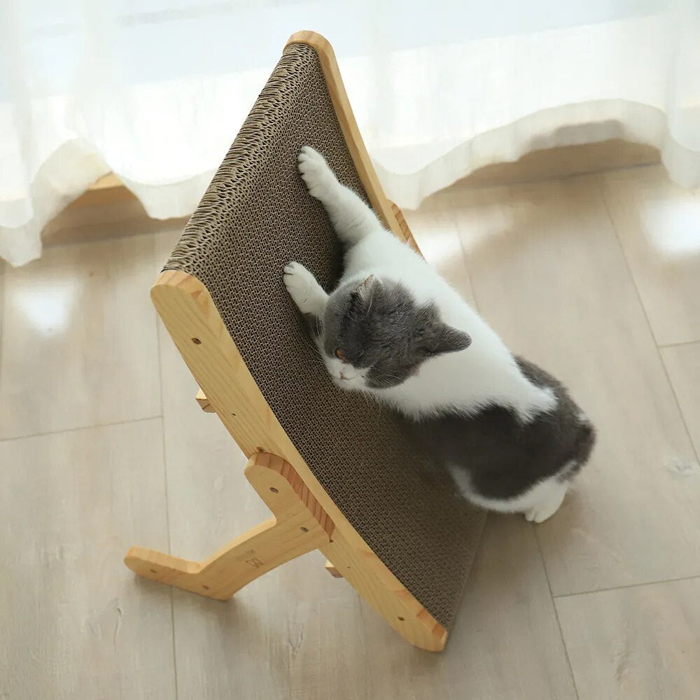 Cat Scratching Bed Wooden Frame & Replaceable Corrugated Mat