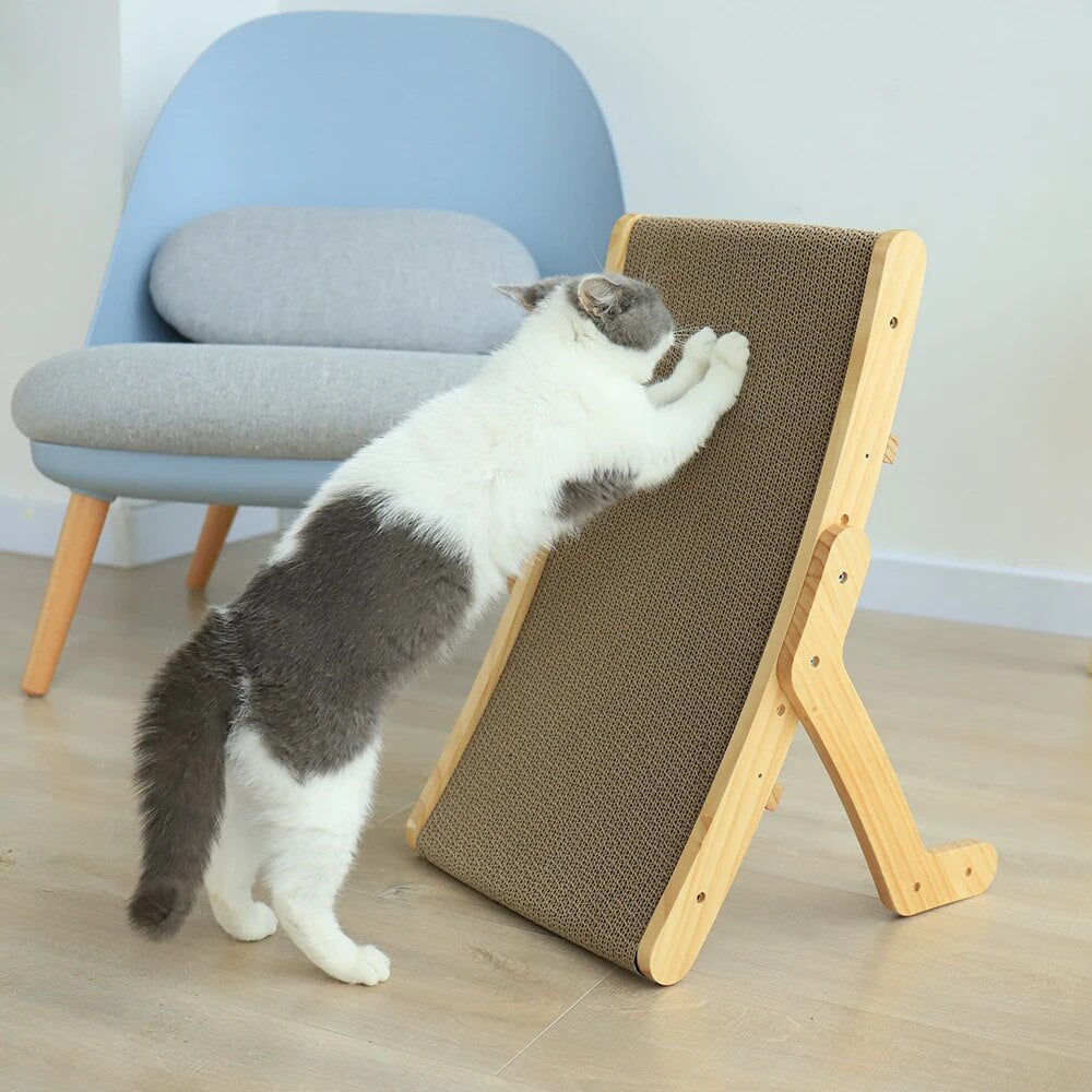Cat Scratching Bed Wooden Frame & Replaceable Corrugated Mat