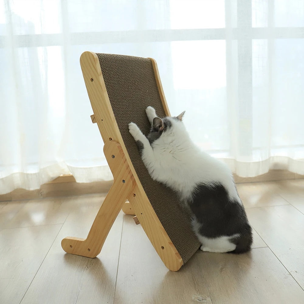 Cat Scratching Bed Wooden Frame & Replaceable Corrugated Mat