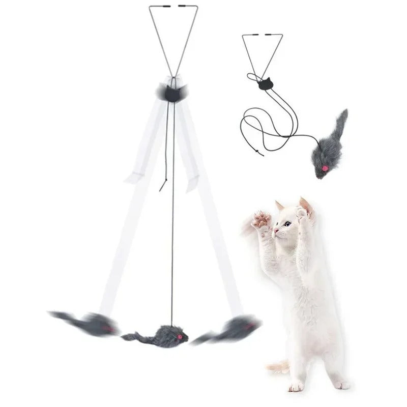Cat Toy Door-Mounted Elastic Mouse Adjustable Buckle