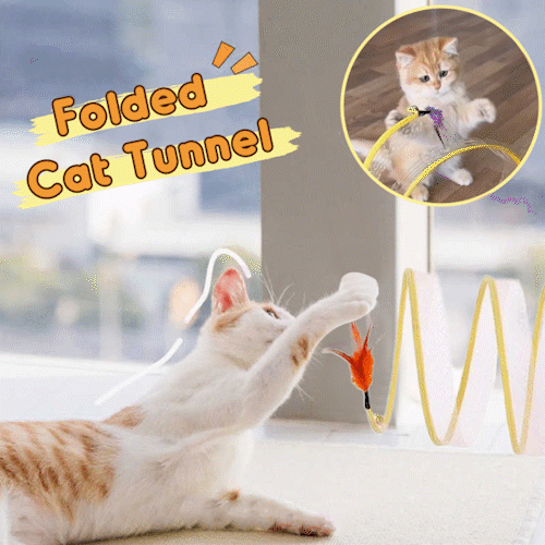 Cat Tunnel Foldable Steel Frame & Integrated Toys