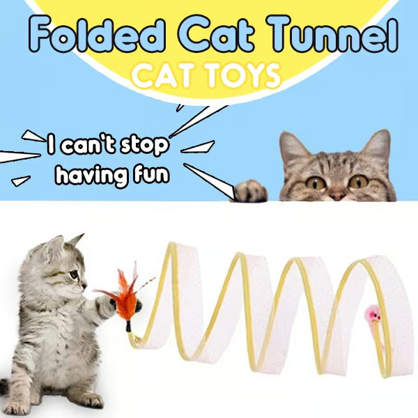 Cat Tunnel Foldable Steel Frame & Integrated Toys