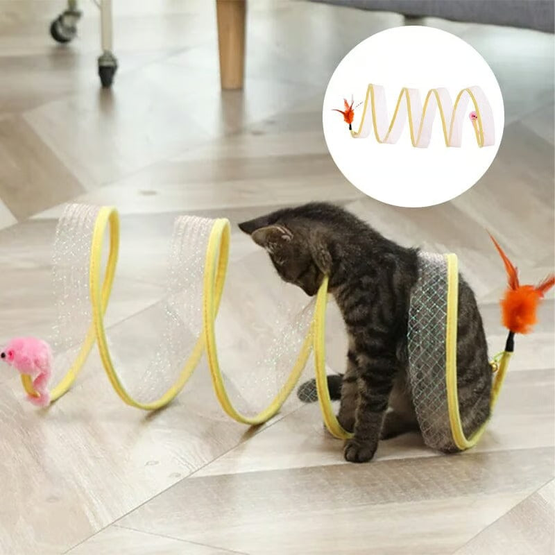 Cat Tunnel Foldable Steel Frame & Integrated Toys