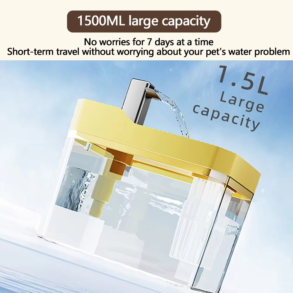 Cat Water Fountain Ultra-Quiet Pump Transparent Reservoir
