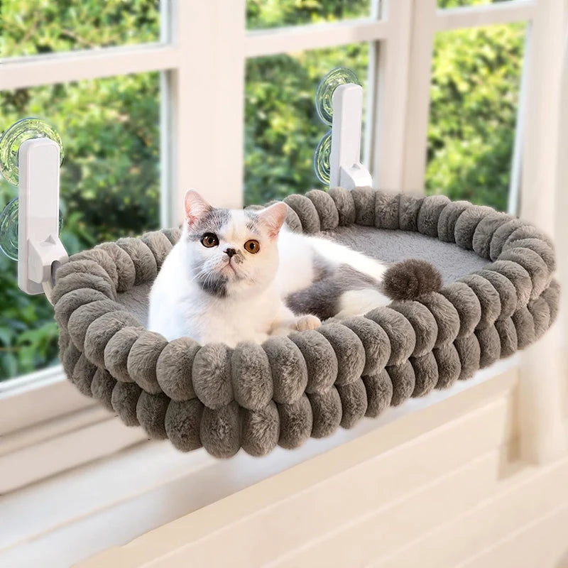 Cat Window Perch Suction-Cup Foldable Removable Plush Cover