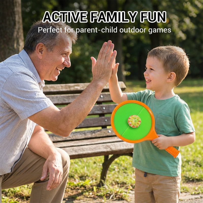 Catch Game Set Double-Sided Paddles & Hook-and-Loop Balls