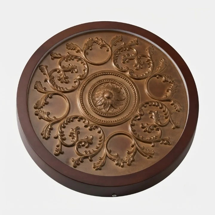 Ceiling Light Carved Floral LED Dimmable Remote