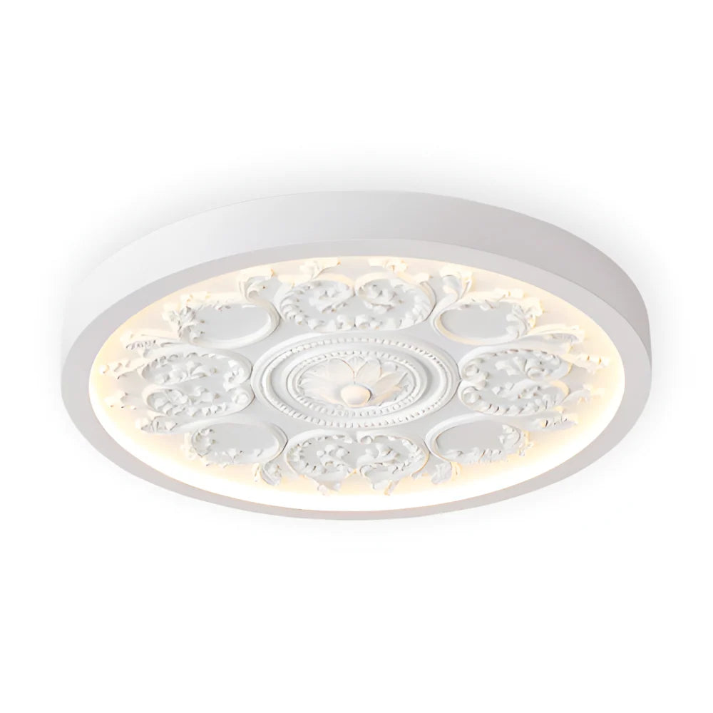 Ceiling Light Carved Floral LED Dimmable Remote