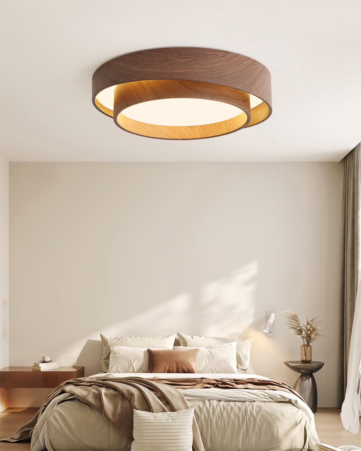 Ceiling Light Integrated LED Dimmable Warm Walnut Finish