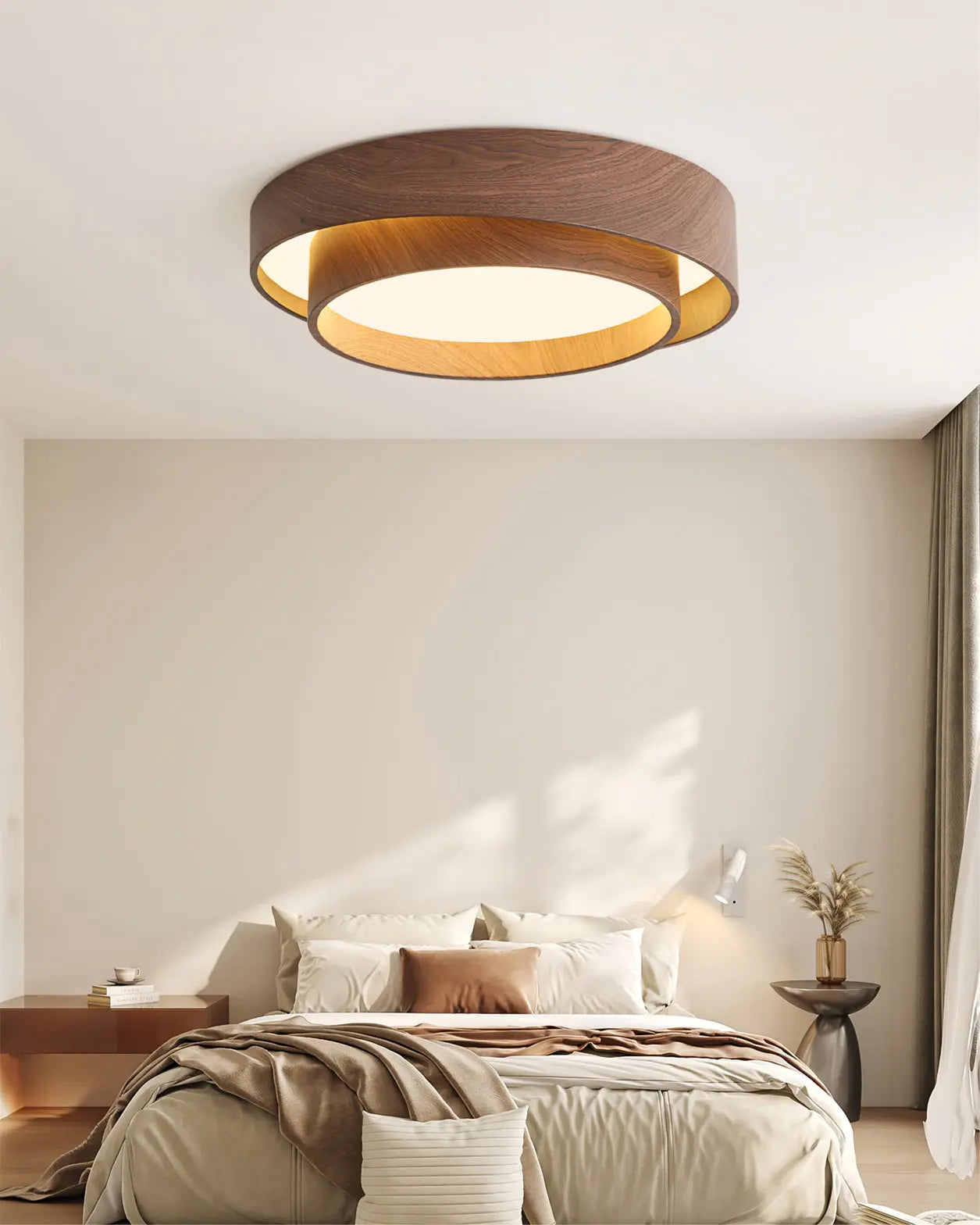 Ceiling Light Integrated LED Dimmable Warm Walnut Finish