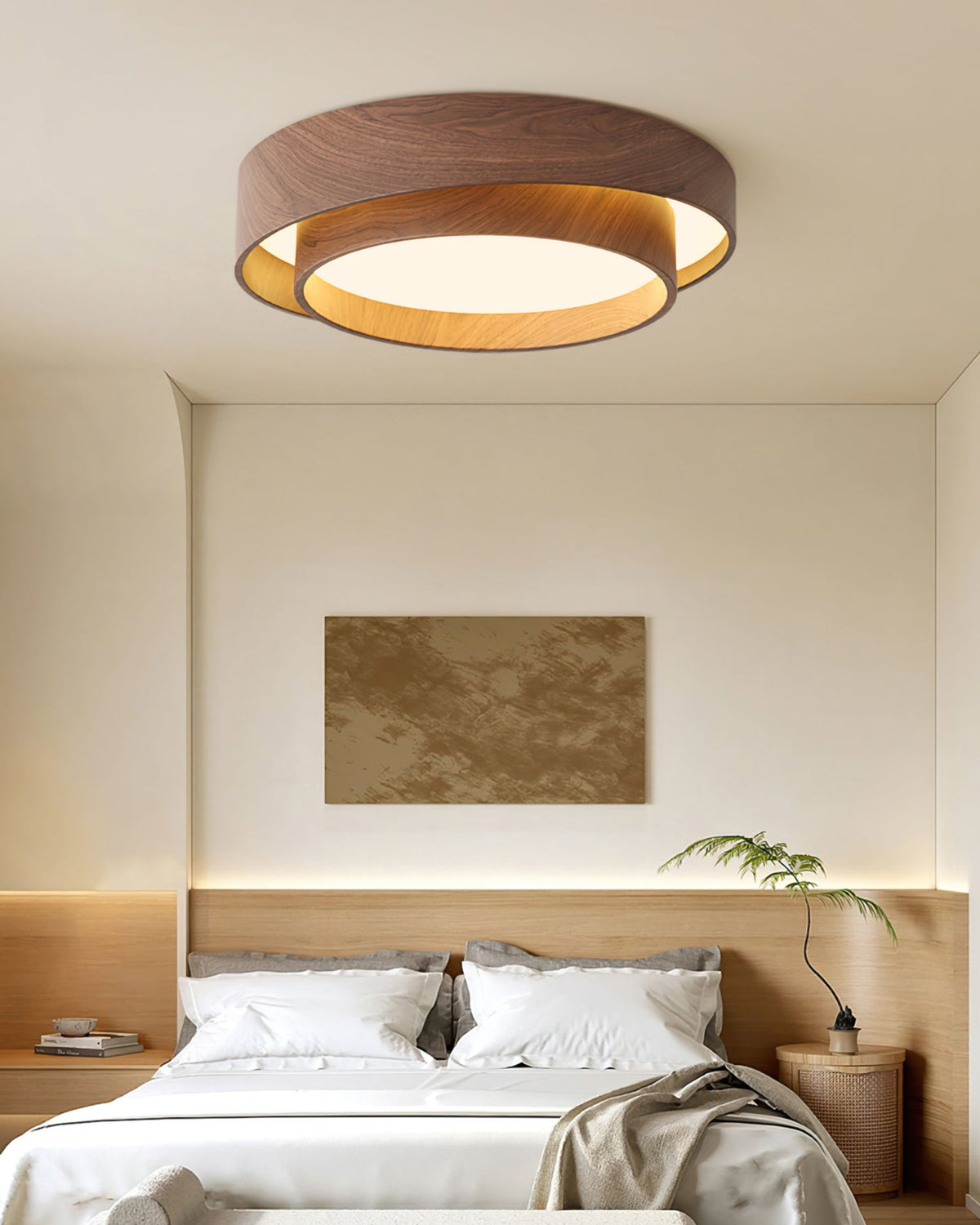 Ceiling Light Integrated LED Dimmable Warm Walnut Finish