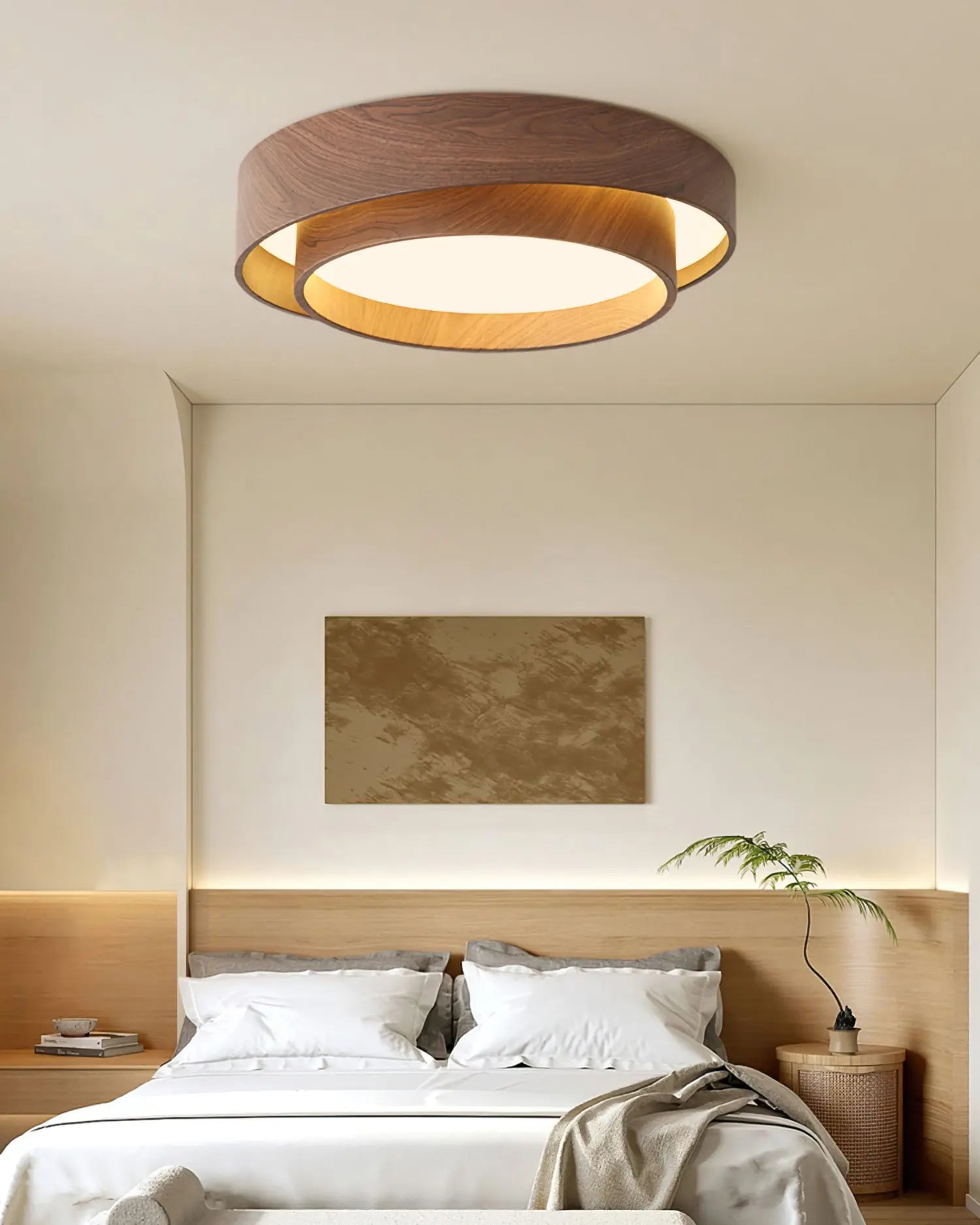 Ceiling Light Integrated LED Dimmable Warm Walnut Finish