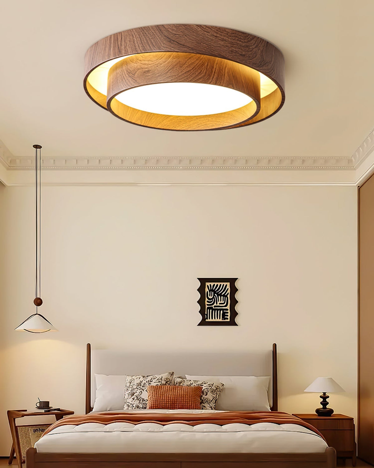 Ceiling Light Integrated LED Dimmable Warm Walnut Finish