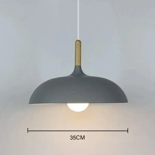Ceiling Light Solid Oak & Iron E27 Socket
