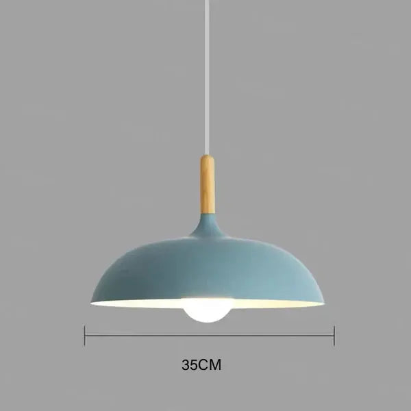 Ceiling Light Solid Oak & Iron E27 Socket