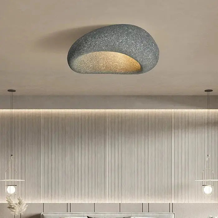 Ceiling Light Wabi-Sabi Pebble Design Warm LED Three Settings