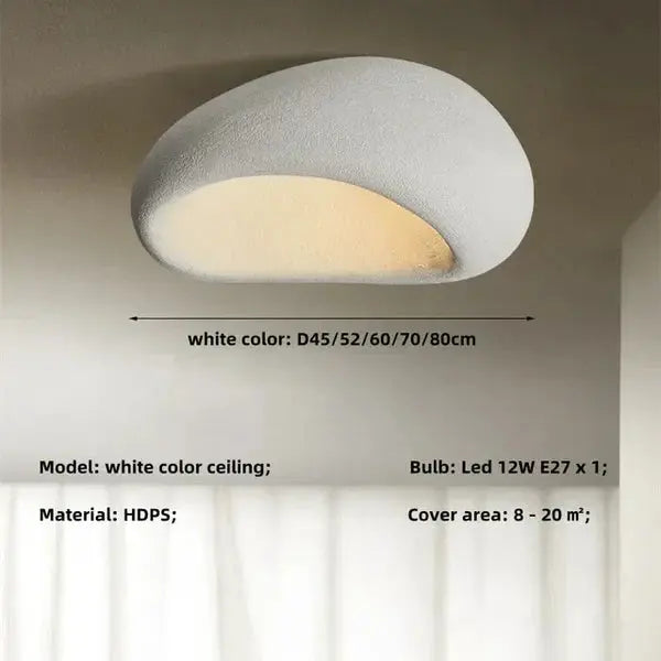 Ceiling Light Wabi-Sabi Pebble Design Warm LED Three Settings