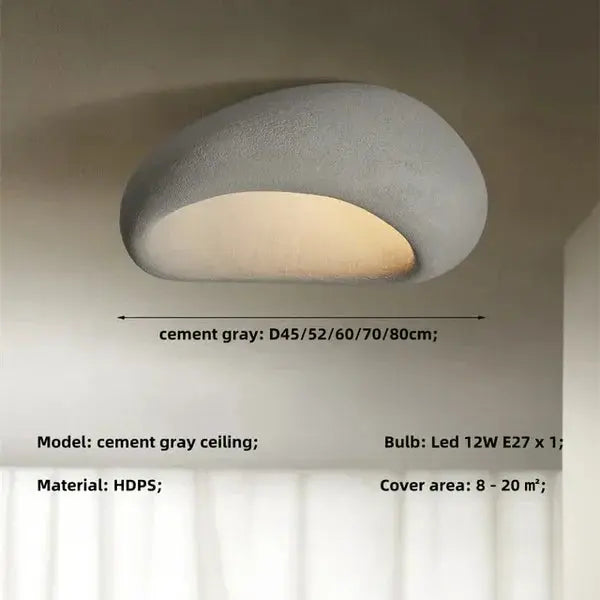 Ceiling Light Wabi-Sabi Pebble Design Warm LED Three Settings