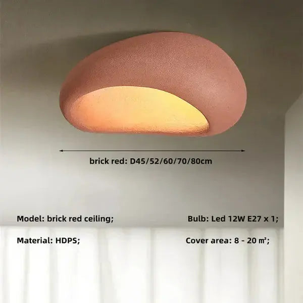 Ceiling Light Wabi-Sabi Pebble Design Warm LED Three Settings