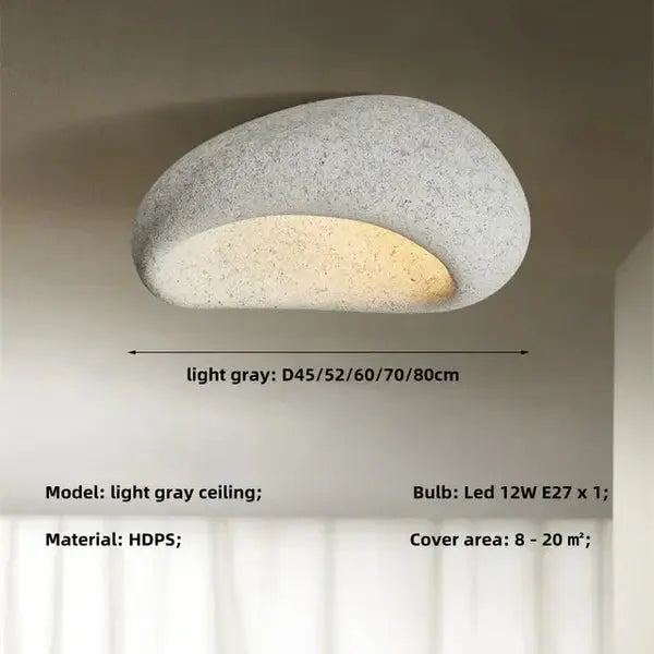 Ceiling Light Wabi-Sabi Pebble Design Warm LED Three Settings