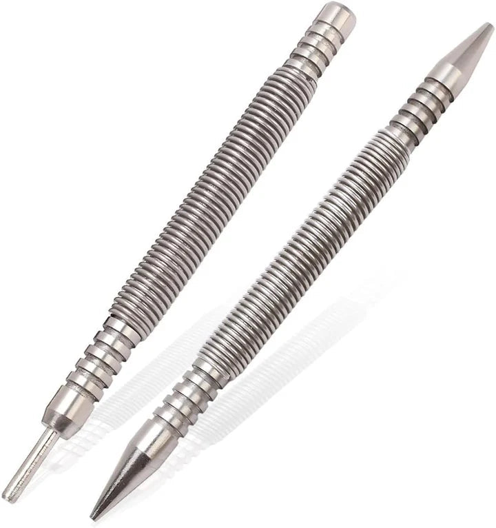 Center Punch Spring-Loaded Hardened Steel Interchangeable Tips