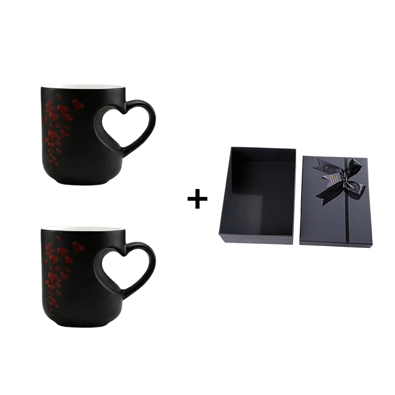 Ceramic Mug Heat-Activated Heart Reveal Heart-Shaped Handle
