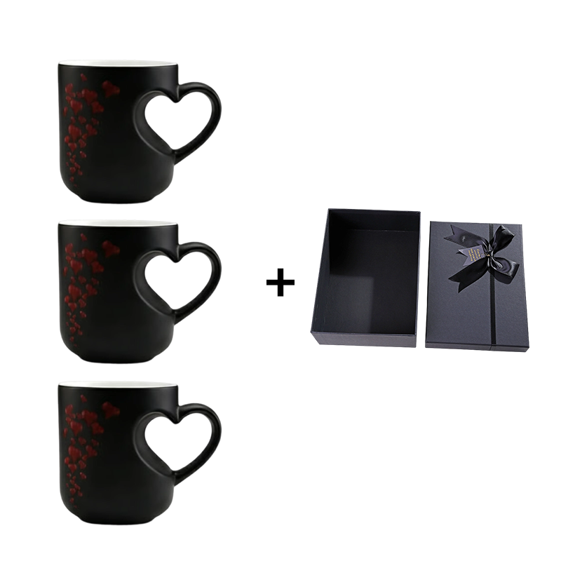 Ceramic Mug Heat-Activated Heart Reveal Heart-Shaped Handle