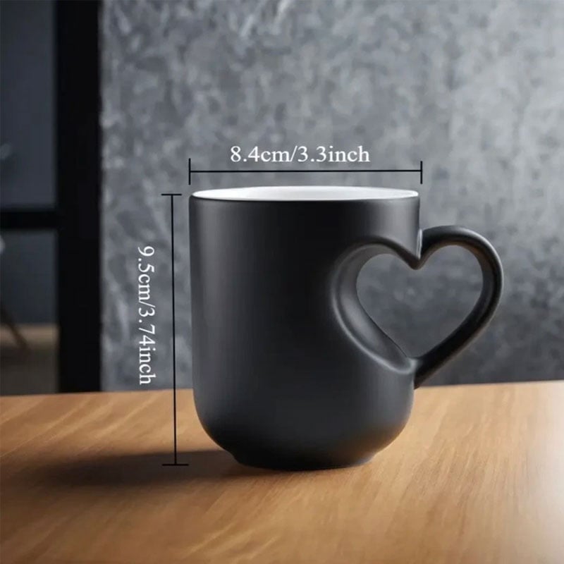 Ceramic Mug Heat-Activated Heart Reveal Heart-Shaped Handle