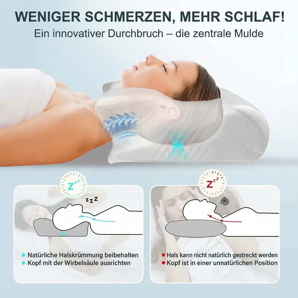 Cervical Pillow Ergonomic Memory Foam Removable Cover