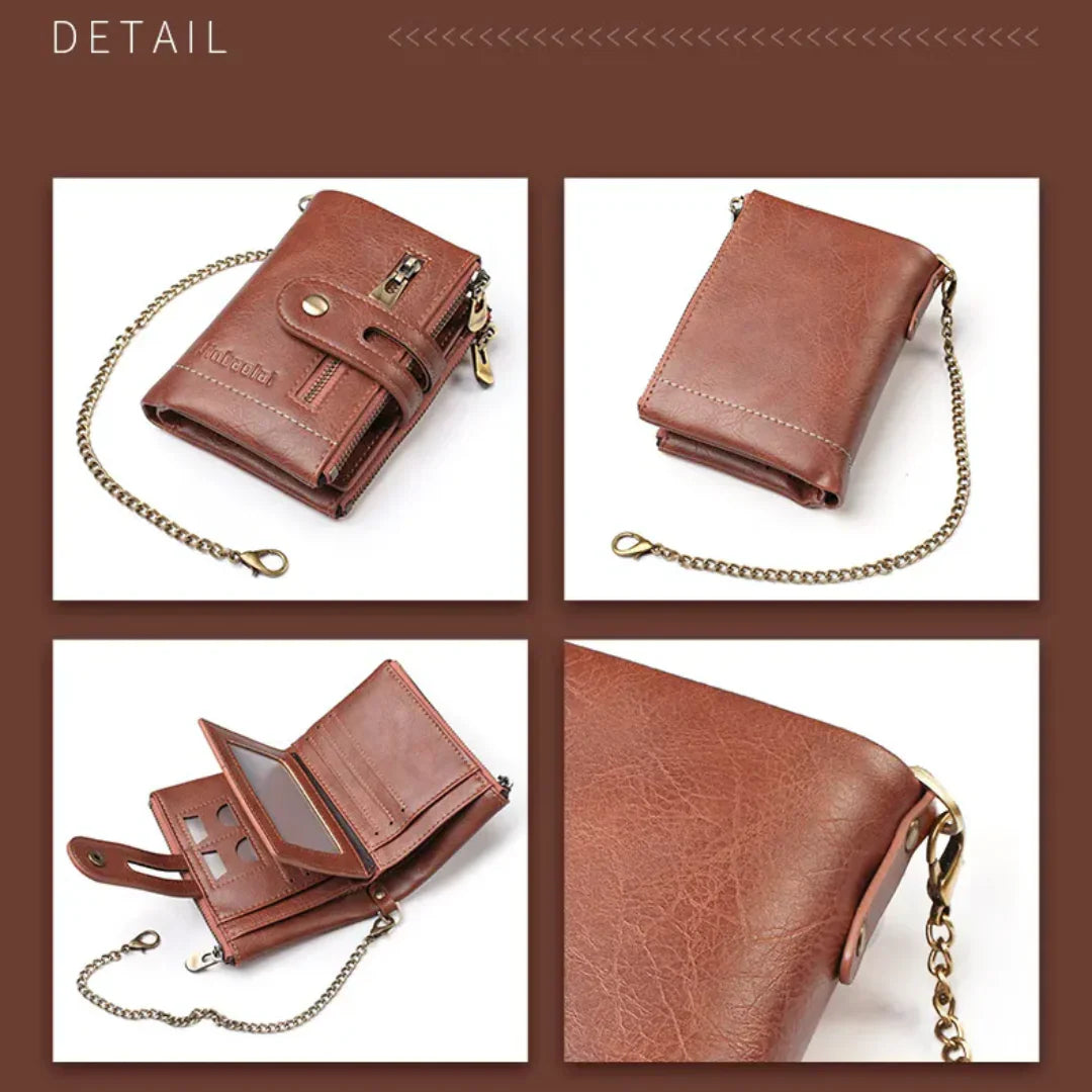 Chain Wallet Vintage PU Leather 13 Card Slots