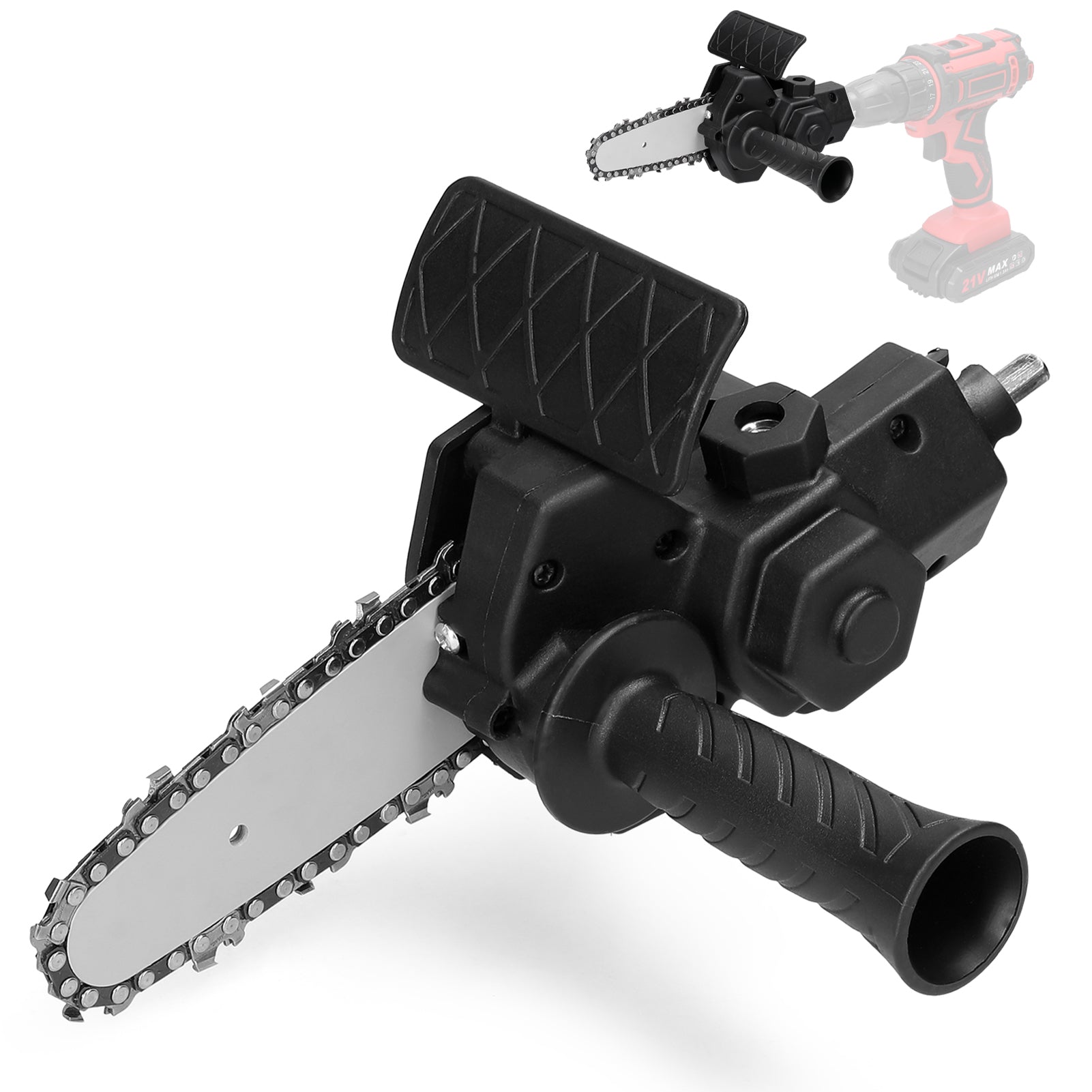 Chainsaw Attachment Drill Mount Tungsten Steel Blade Extra Handle