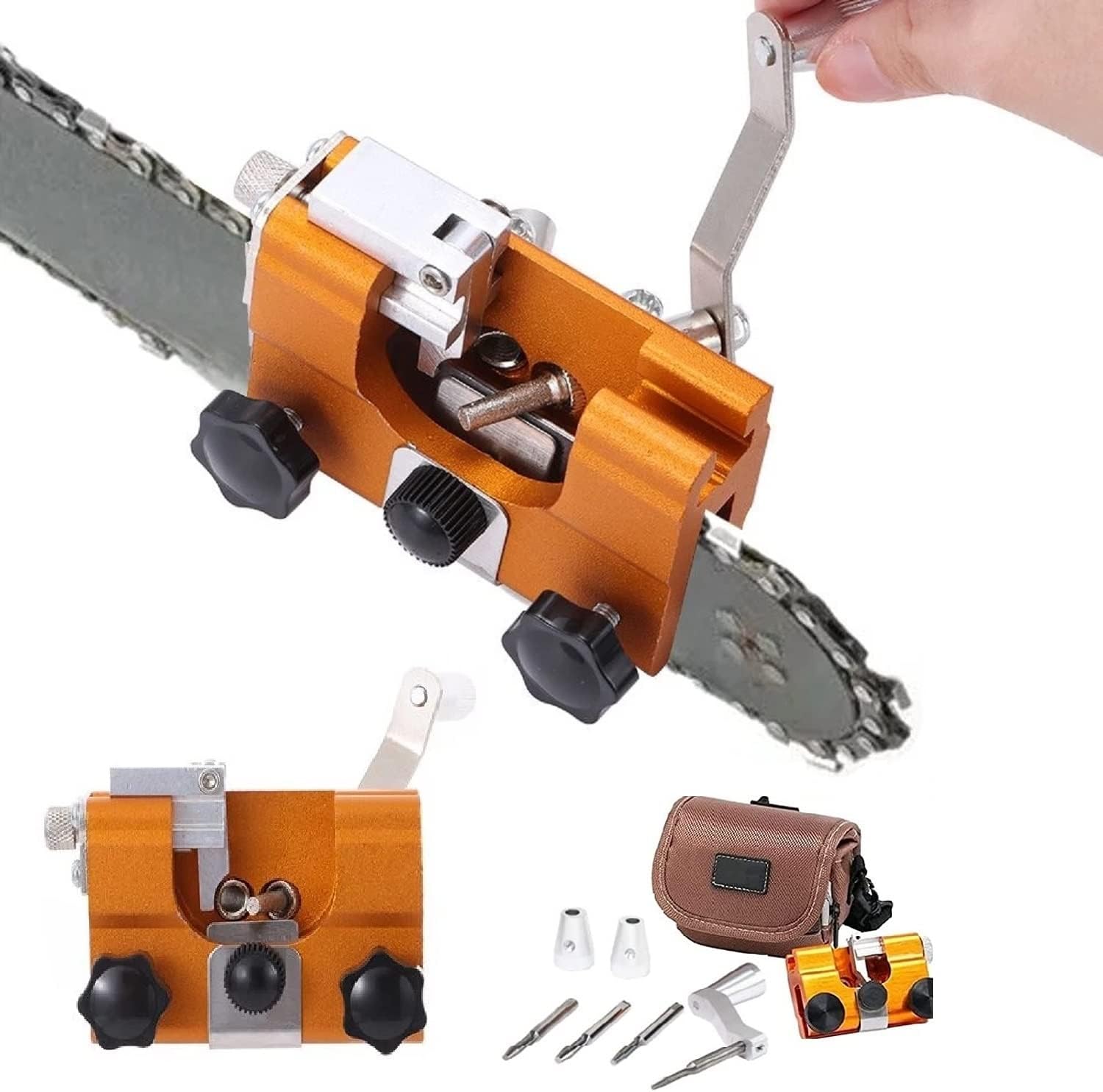 Chainsaw Sharpener Manual Compact Aluminum & Stainless Steel
