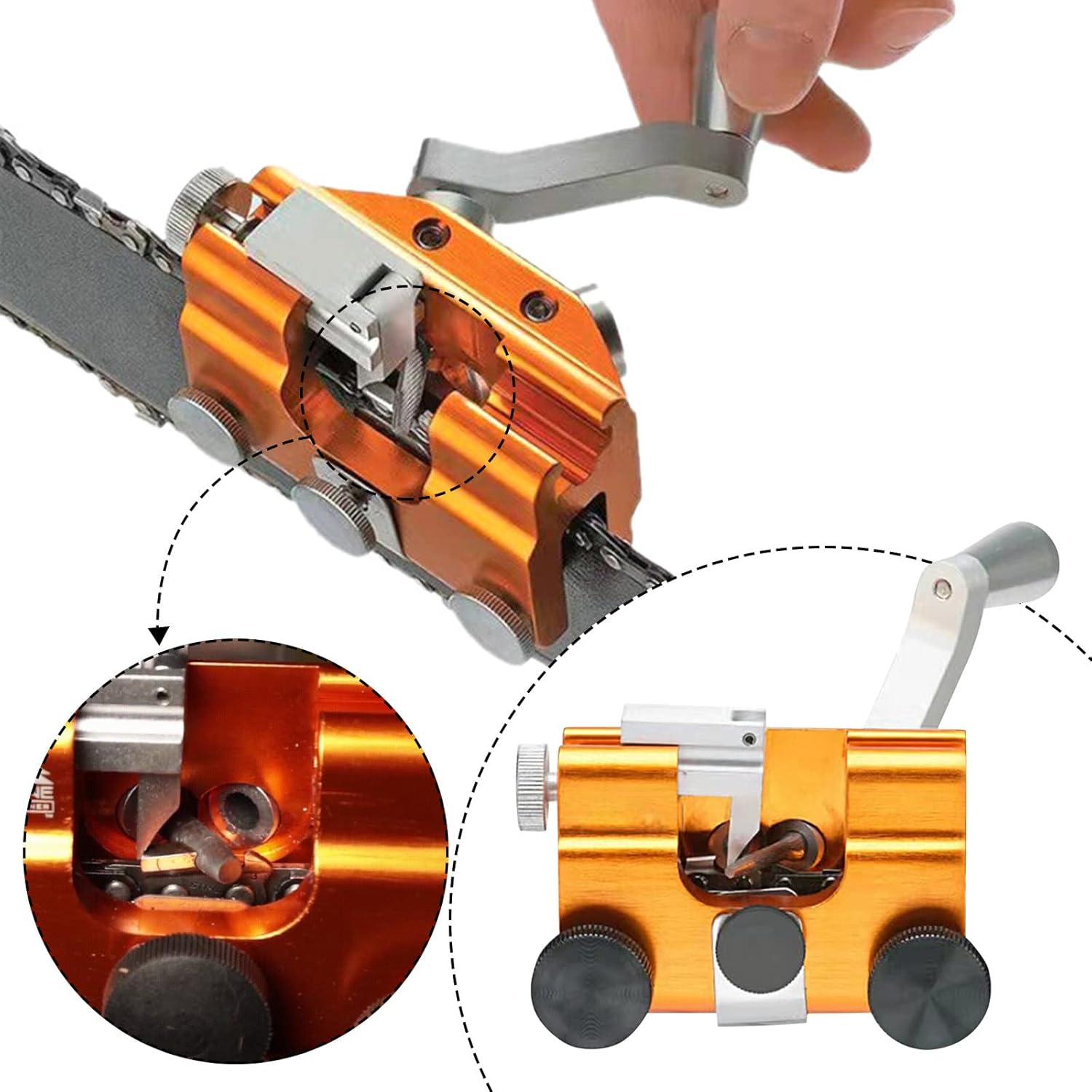 Chainsaw Sharpener Manual Compact Aluminum & Stainless Steel