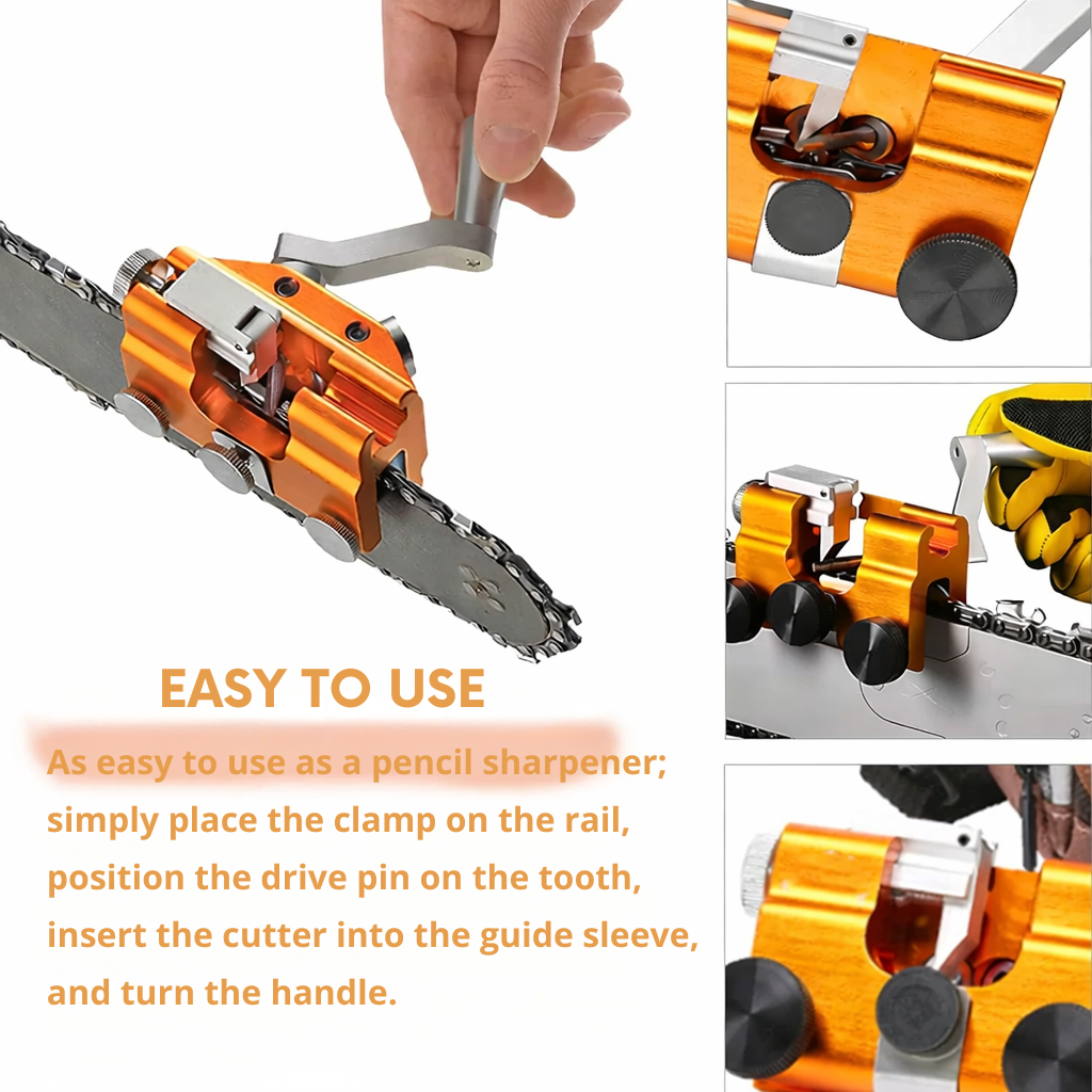 Chainsaw Sharpener Manual Compact Aluminum & Stainless Steel