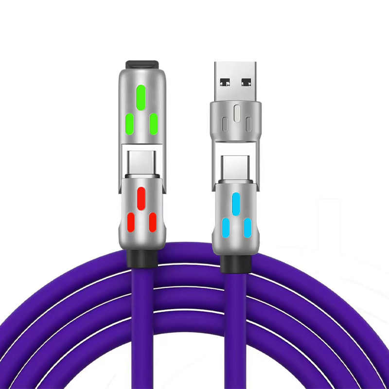 Charging Cable 4-In-1 240W Power Delivery RGB Breathing Light