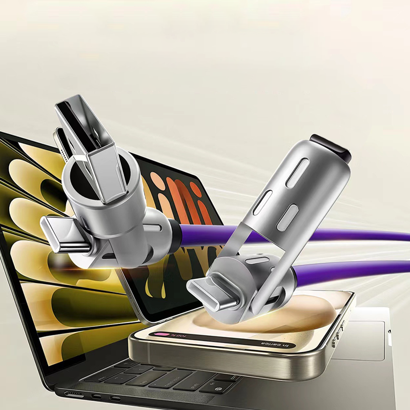 Charging Cable 4-In-1 240W Power Delivery RGB Breathing Light