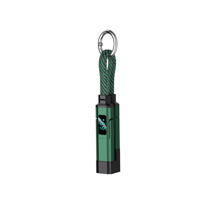 Charging Cable Keychain 4-in-1 Universal Connectors Digital Power Display