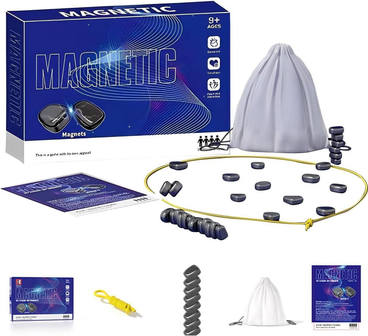 Chess Set Magnetic Pieces Compact Travel Size