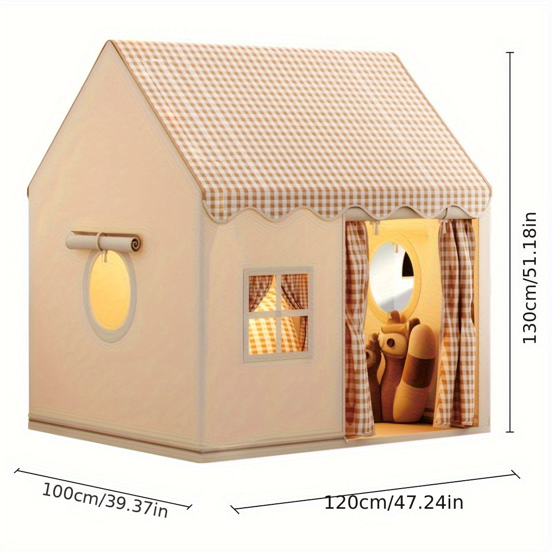 Children's Playhouse Integrated LED Lighting Sturdy Frame