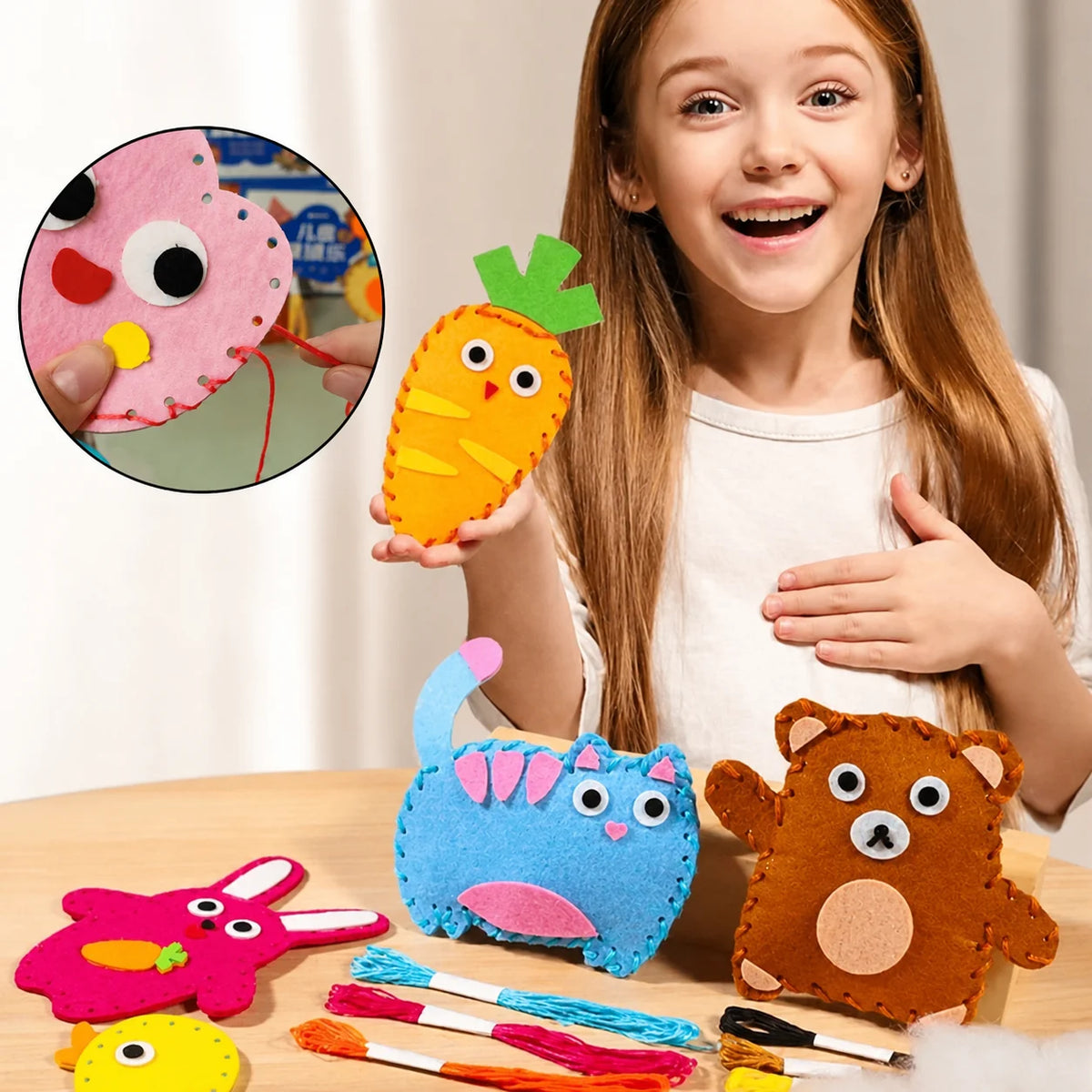 Children's Sewing Kit Felt Templates & Accessories
