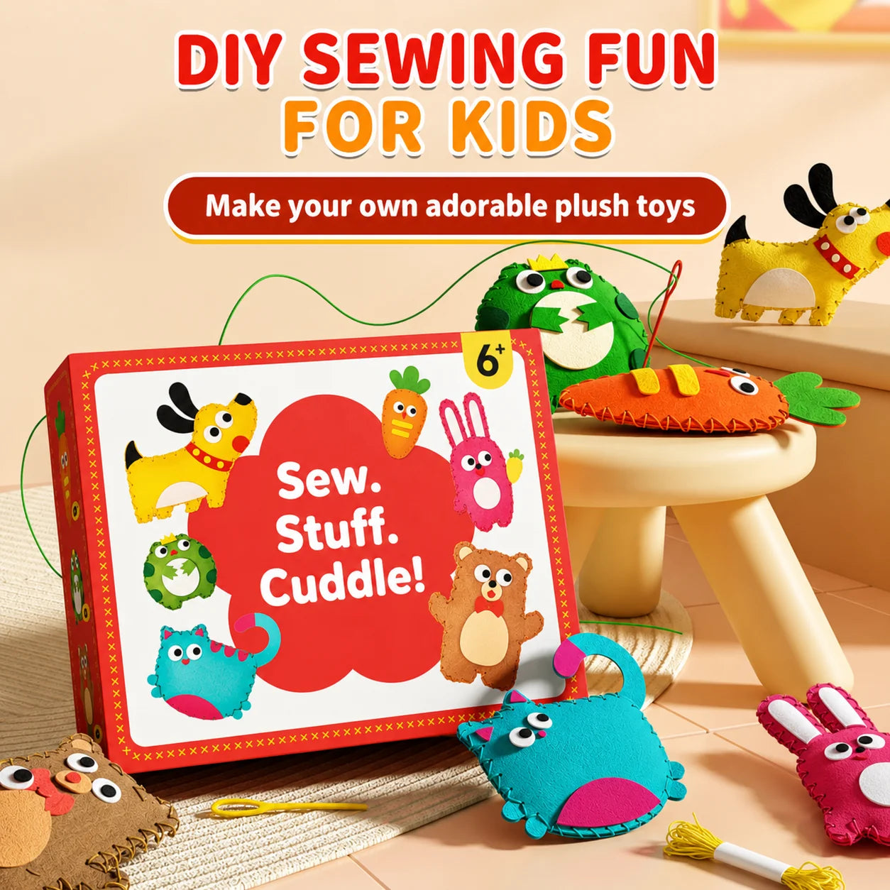 Children's Sewing Kit Felt Templates & Accessories