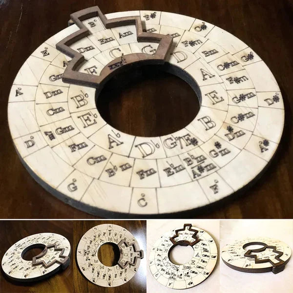 Chord Wheel Handcrafted Wood Instant Chord Finder
